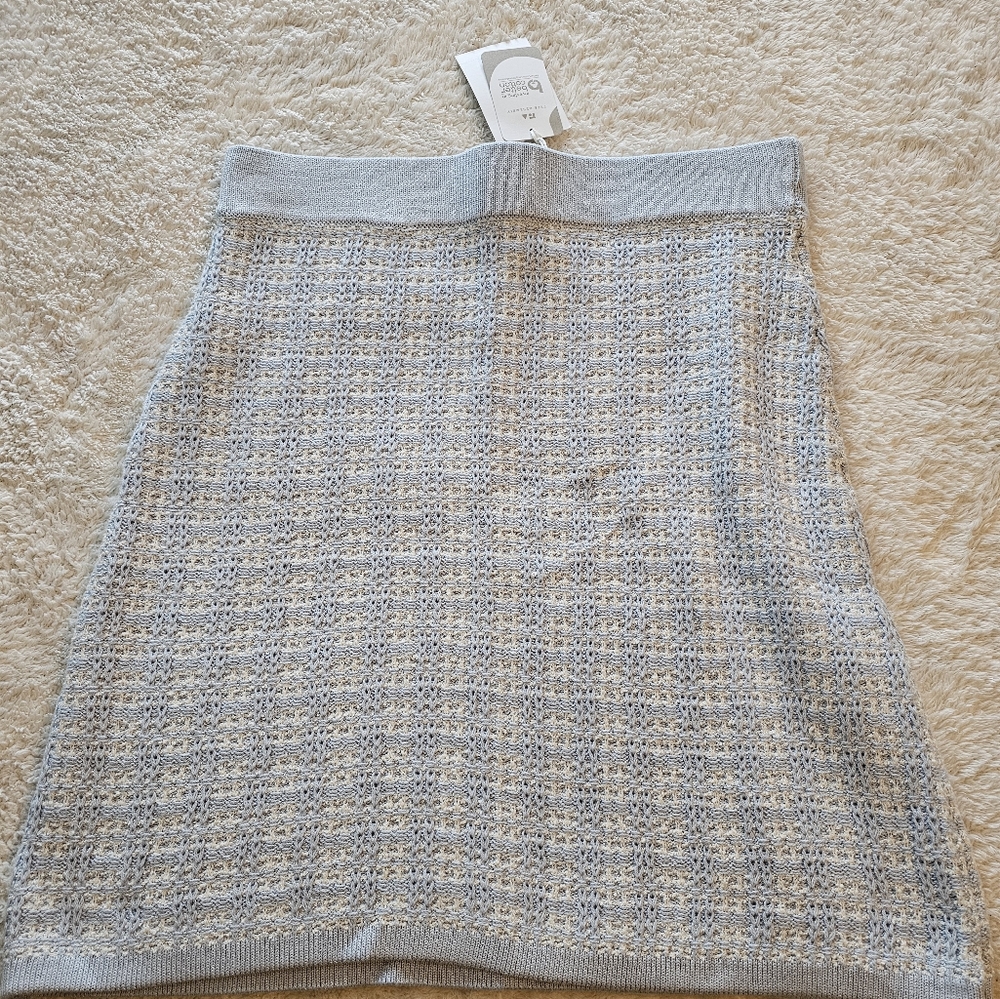 Free Assembly Sweater Skirt, Medium, Blue/White